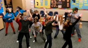 A capture of the Harlem Shake my students did